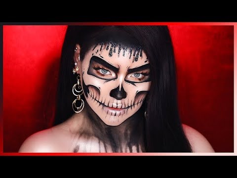 DRIPPING GLAM SKULL MAKEUP FOR HALLOWEEN!