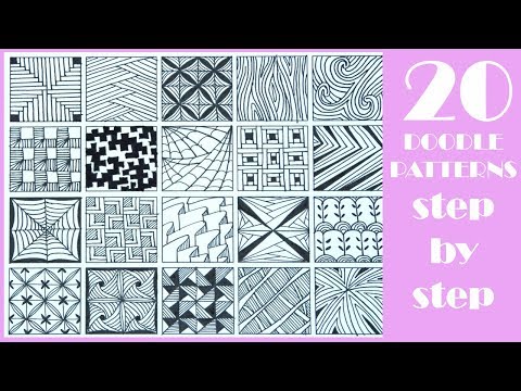 20 EASY Doodle Patterns | Step by Step | Zentangle patterns